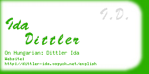 ida dittler business card